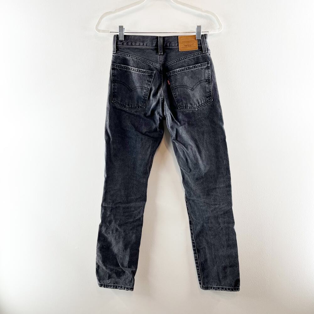 Levis Mid Rise Middy Straight Leg Jeans Black 24 - Picture 4 of 5